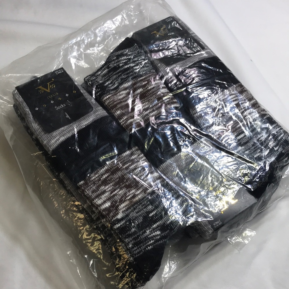 19V69 ITALIA SOCKS 6 PAIRS SIZE 10-13 - 88% COTTON, 10%POLYESTER, 2%SPANDEX